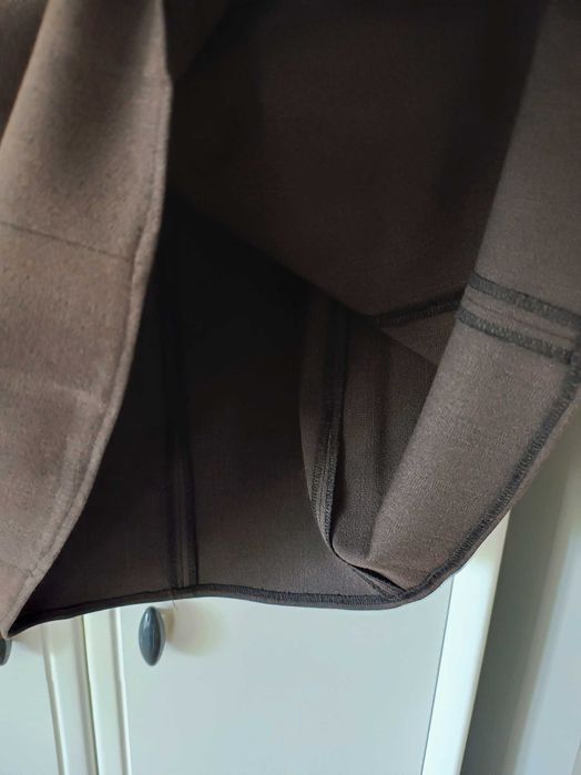 brązowa spódnica spódniczka trapezowa midi krótka 42 44 XXL ciemna