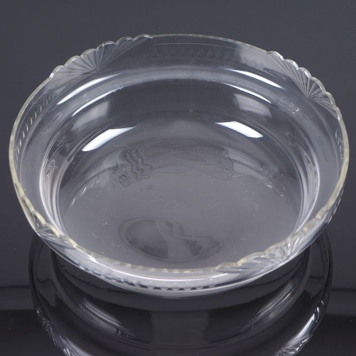 Secesyjna patera mosiadz - szkło pocz. XX w.