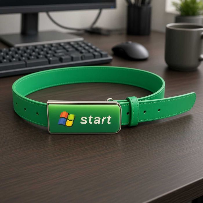 Pasek retro Windows 7 Start zielony vintage gadżet prezent PC nerd