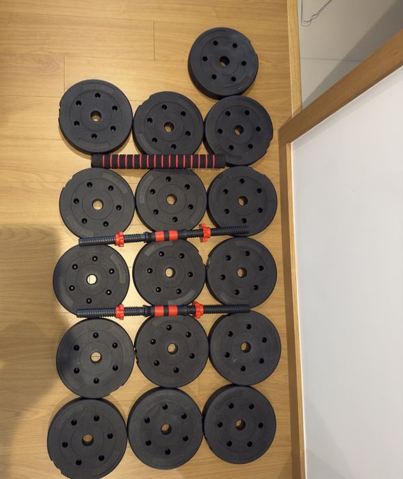 Conjunto de Pesos para Musculação — 16 rodelas de 3KG + acessórios