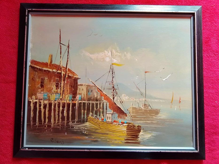 obraz na płótnie sygnowany Marynistyka   .