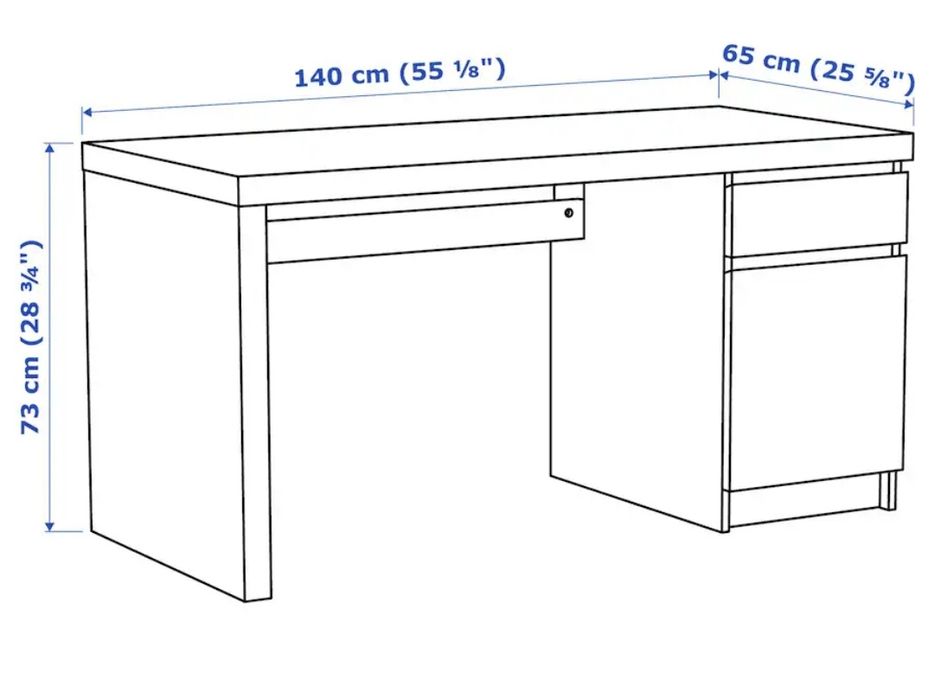 Secretária Malm - branca 140 cm
