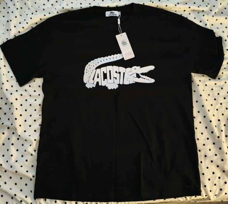 Tshirt Preta Lacoste Homem