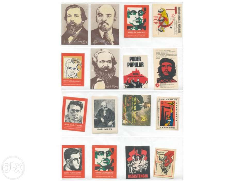 Autocolantes de partidos políticos anos 70 e 80