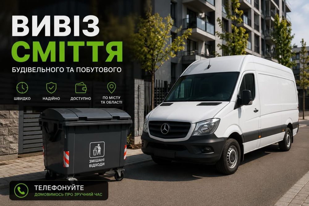 Вивіз будівельного та побутового сміття | Швидко та недорого