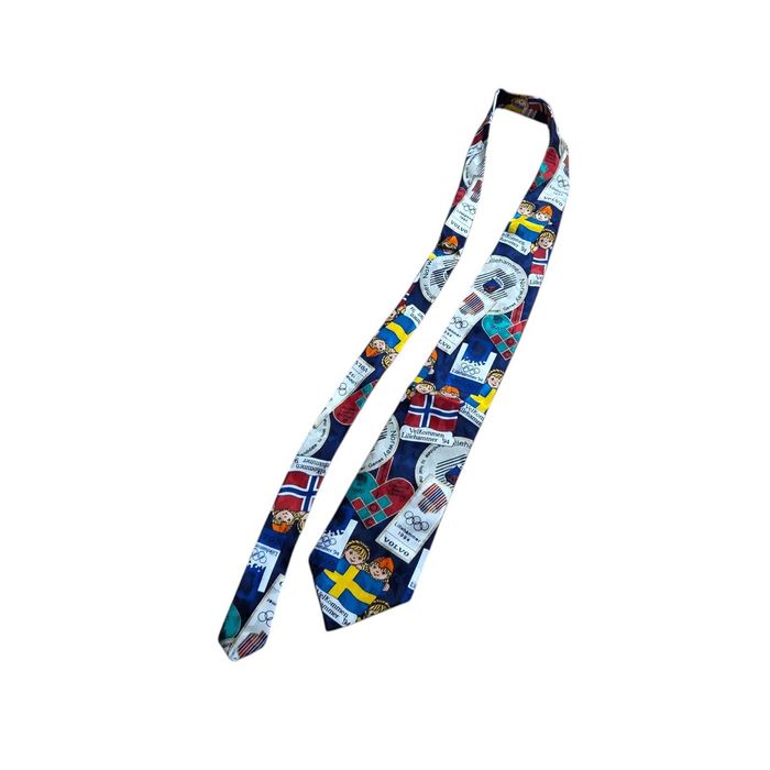 Krawat Lillehammer 1994 Olympics Games Olimpiada Retro Vintage