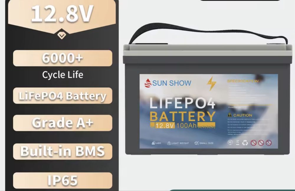 Акумулятор lifepo4 - sandisolar 100ah 12v 1280wh + BMS - новий