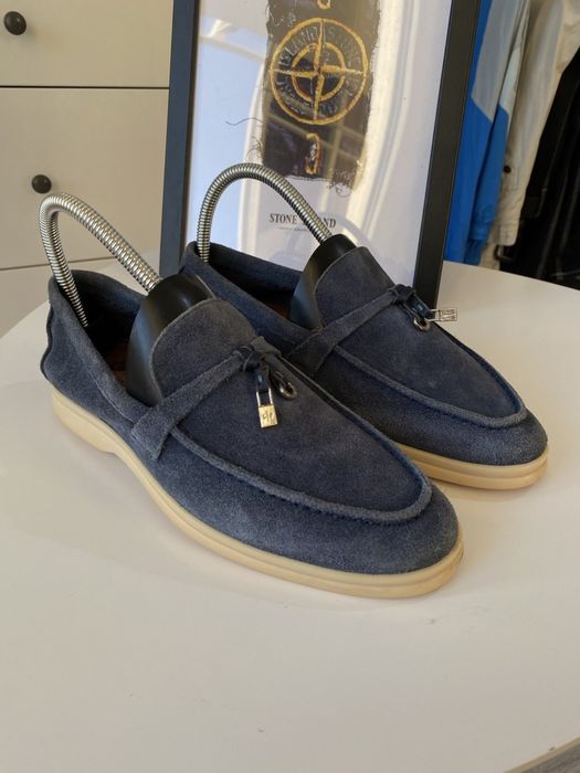 Loro piana summerwalk buty trampki mokasyny Italy damskie granatowe