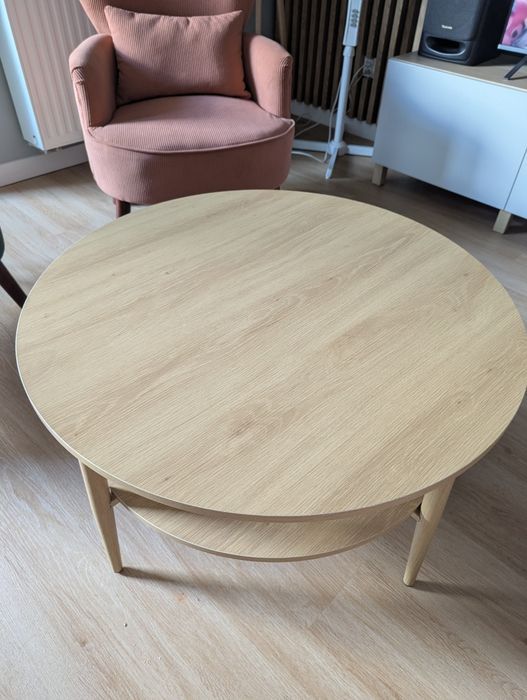 Blat okrągły stolika kolor dębowy 80cm
