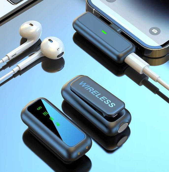 2x MIKROFON BEZPRZEWODOWY KRAWATOWY do telefonu iphone android z etui