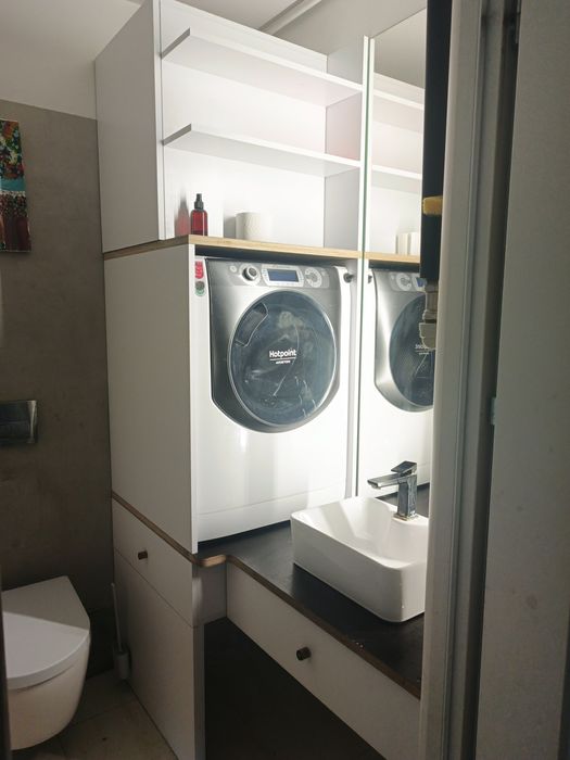 Szafka ,zabudowa łazienki, sklejka, pralka, szafa