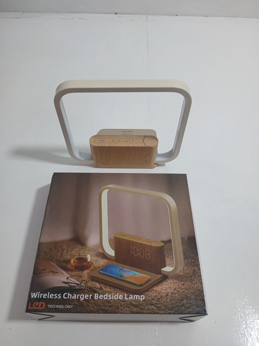 Lampka nocna LED 5w1 z ładowarką bezprzewodową Qi, głośnikiem Bluetooth i zegarem
