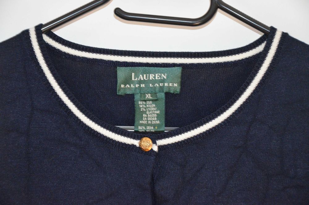 rozpinany sweter Ralph Lauren r. XL jedwab