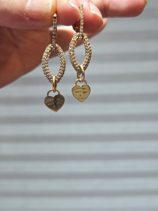 Złote kolczyki Tiffany 585