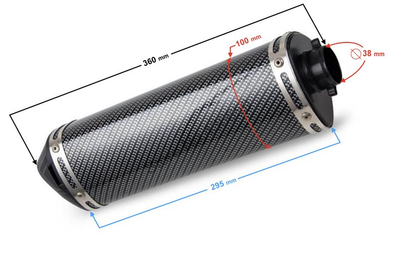 Tłumik sportowy tuning motorower Junak barton Skuter Quad CARBON nowy