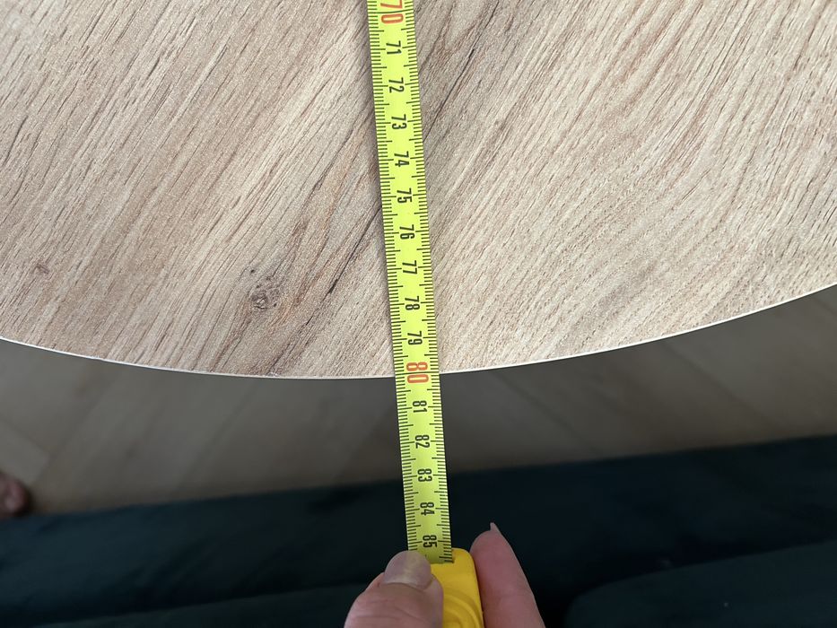 Stolik kawowy z pufem srednica 80cm