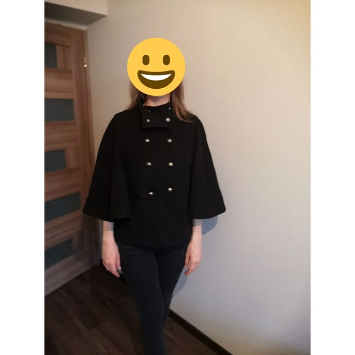 Пальто - пончо чёрное