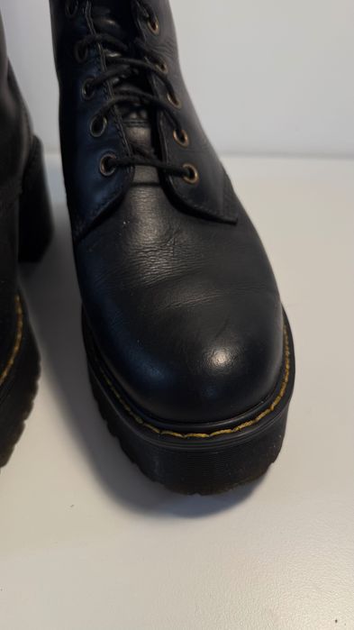 Dr. Martens Shriver HI botki na platformie, rozm. 41 czarne skórzane