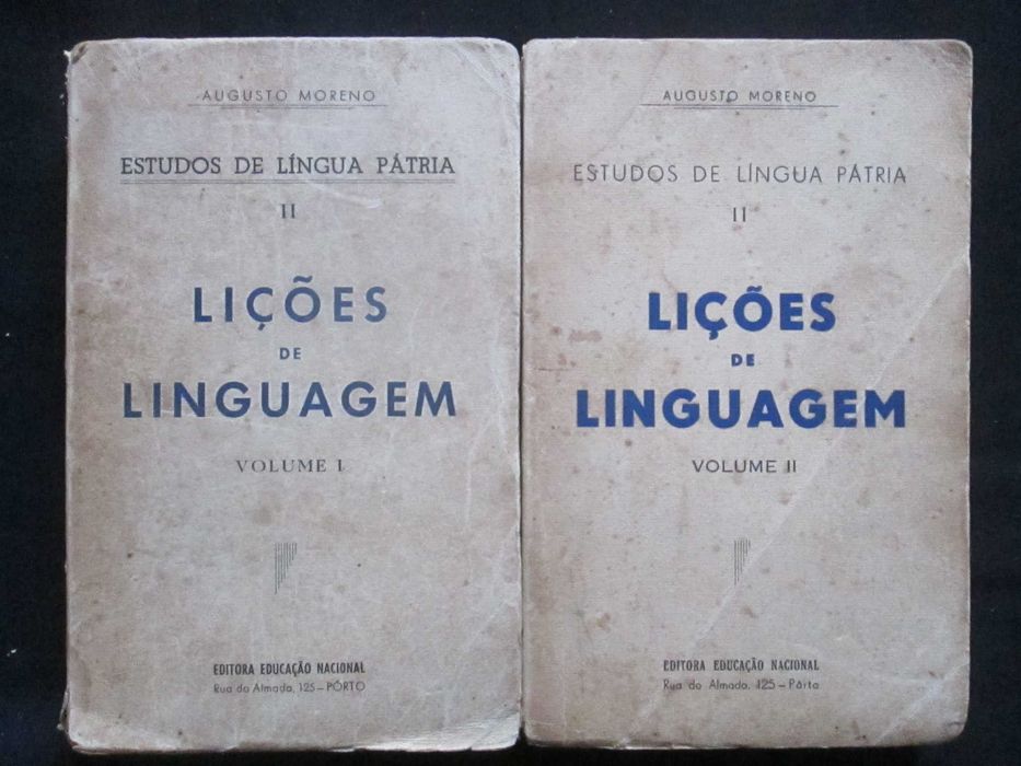 Lições de Linguagem, de Augusto Moreno (2 vol.)