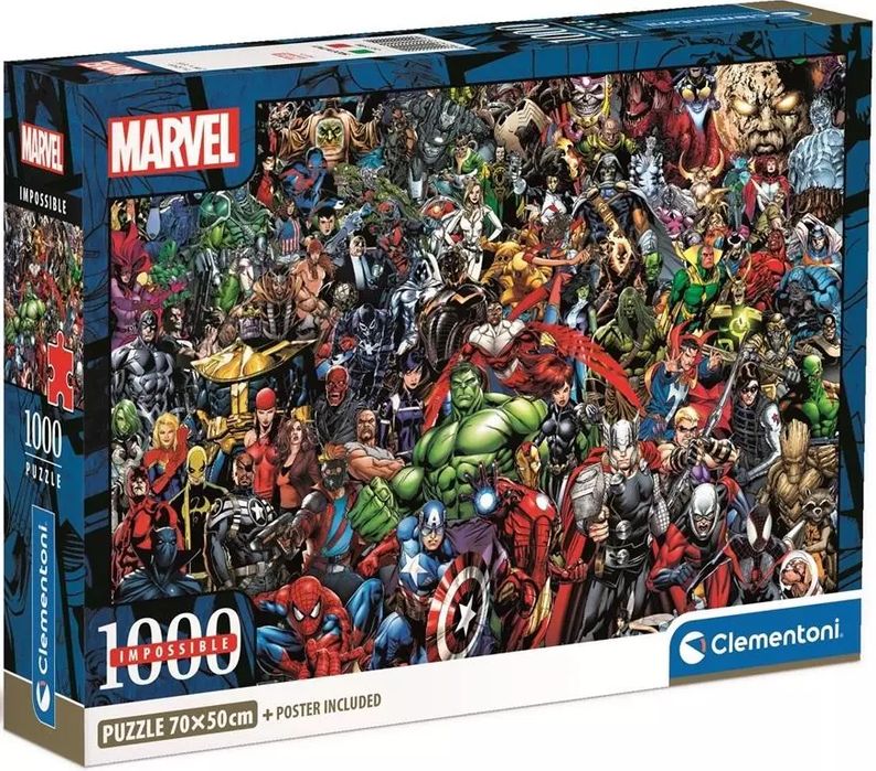 Puzzle 1000 elementów. Niesamowity Marvel. Clementoni. Nowy Produkt