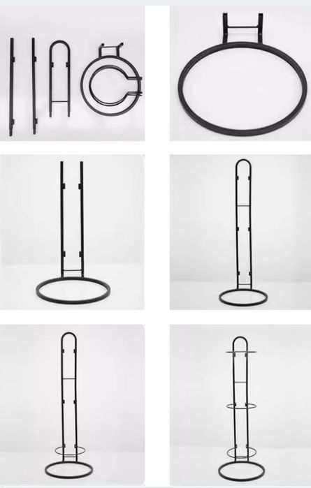 Nowy czarny metalowy stojak statyw na piłki