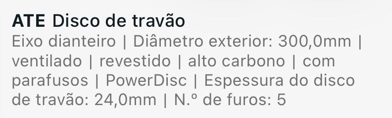 Discos travão ventilados bmw