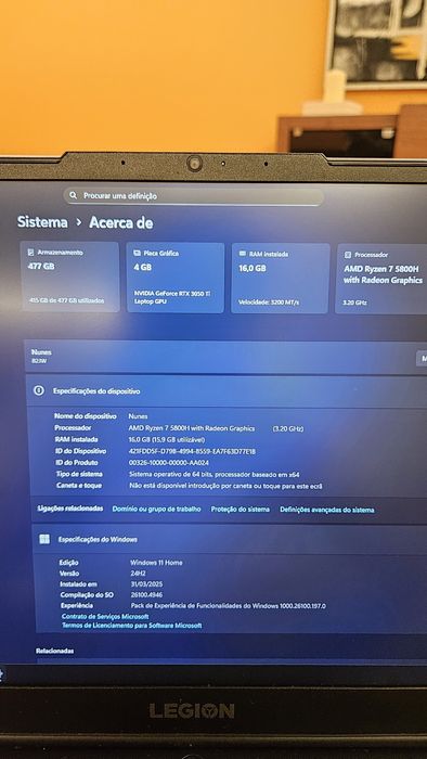 Lenovo Legion 5 Como Novo