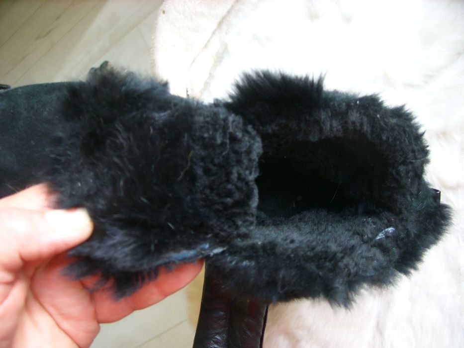 Ботинки из замши, утепленные мехом. Размер 36