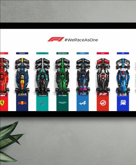 Arte de poster para moldura Lego Ferrari Speed Champions F1