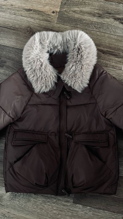 Куртка пуфер шоколад коричневий зимовий