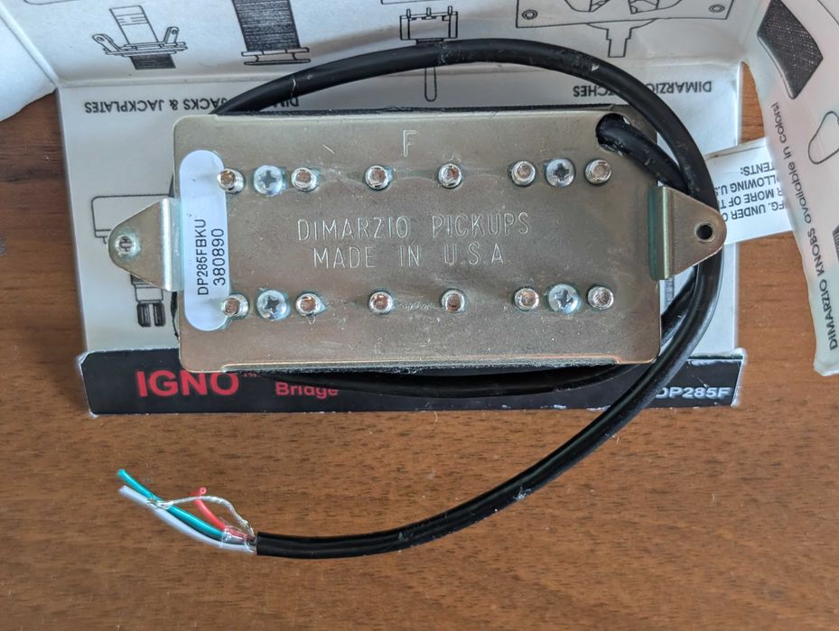 Звукознімач DIMARZIO IGNO Bridge (Black) Polyphia