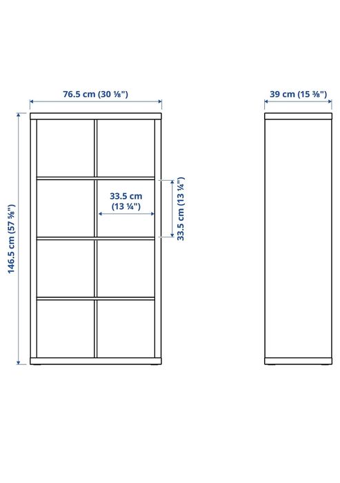 Estante branca Kallax (Ikea), personalizada com 2 gavetas e 1 porta de madeira laqueada