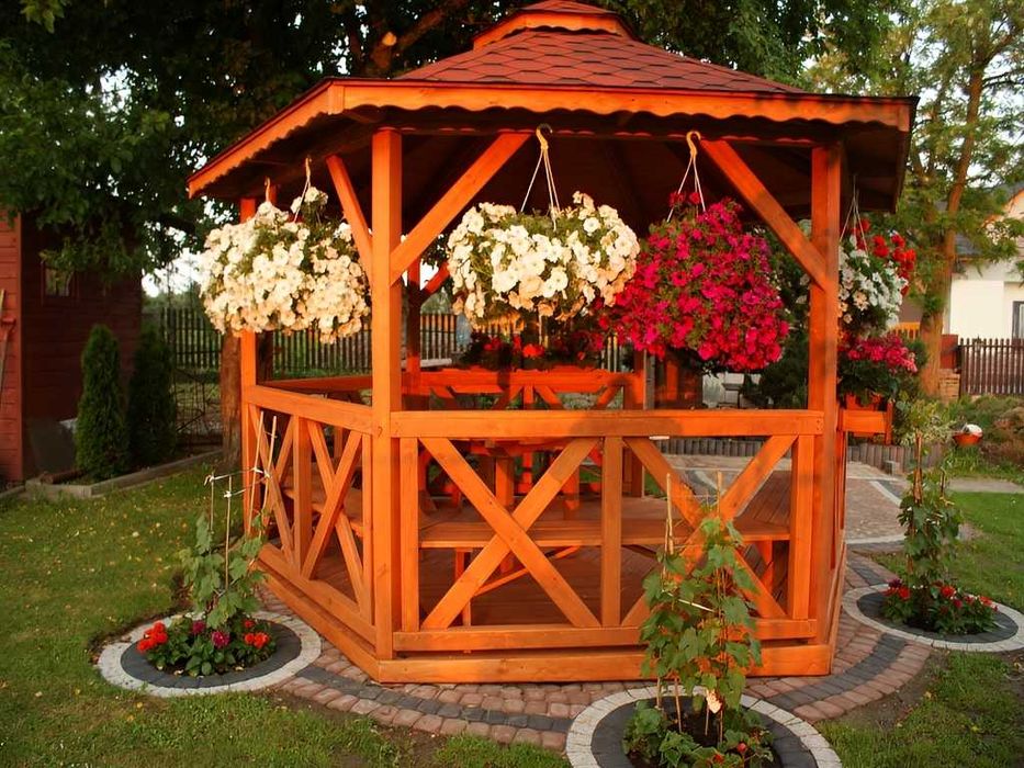 Altana 1 4m Sześciokątna Impregnowana +Podłoga Gont Meble Producent