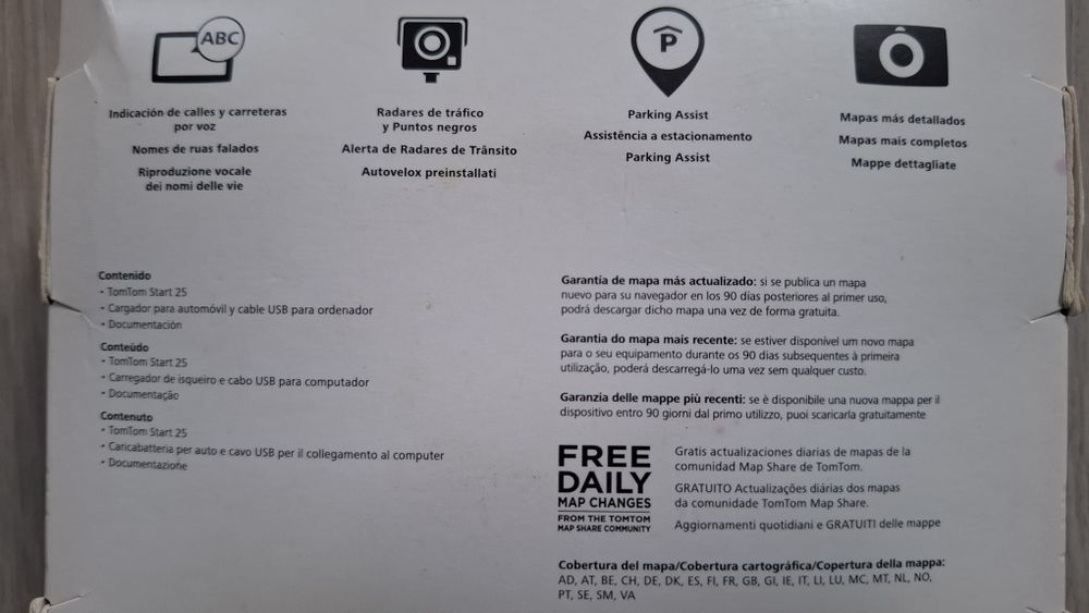GPS para carro - TomTom Start 25 – Semi-novo. Na caixa. Com fatura