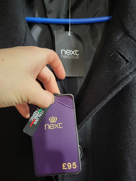 PŁASZCZ XL Next Męski Wełnianany czarny. Nowy piękny!