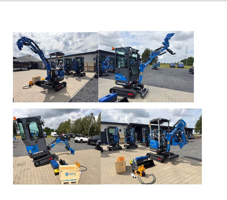 Nowa Minikoparka RIPPA R10 R15 R18 PRO z kabiną i bez kabiny kamerą silnik Kubota 2 i 3 CYLINDRY  rozsuwane podwozie Transport GRATIS Leasing Okazja