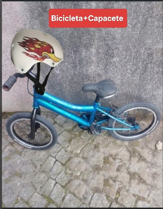 Bicicleta roda 16+Capacete Criança