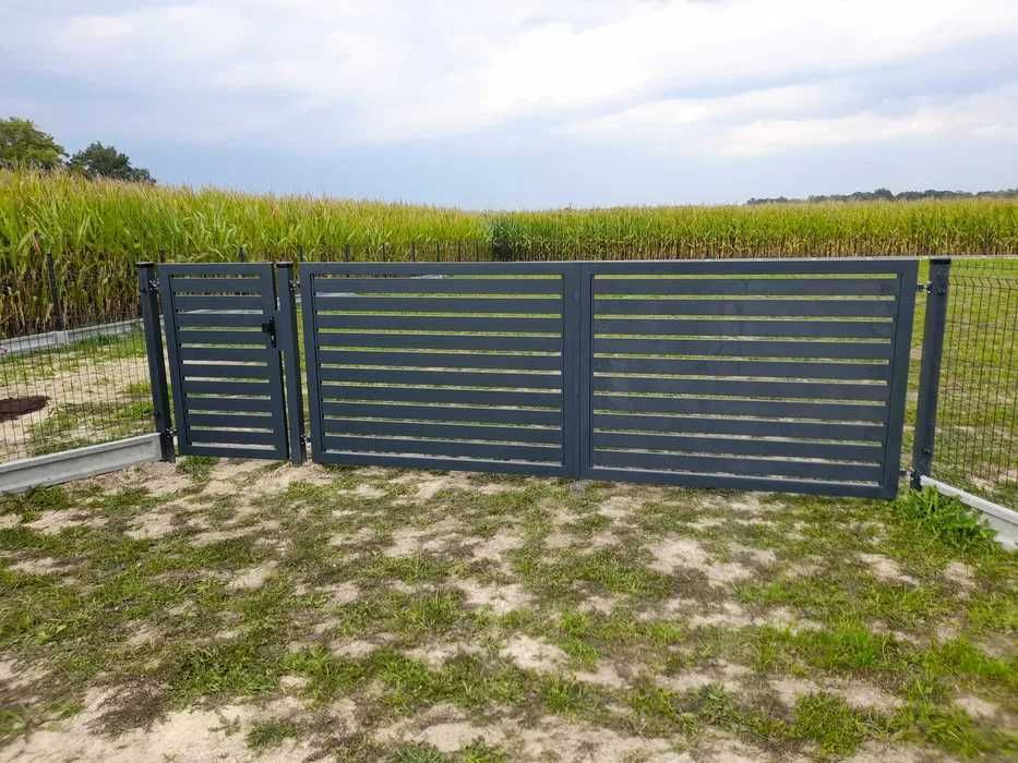 Brama furtka skrzydłowa palisadowa panelowa