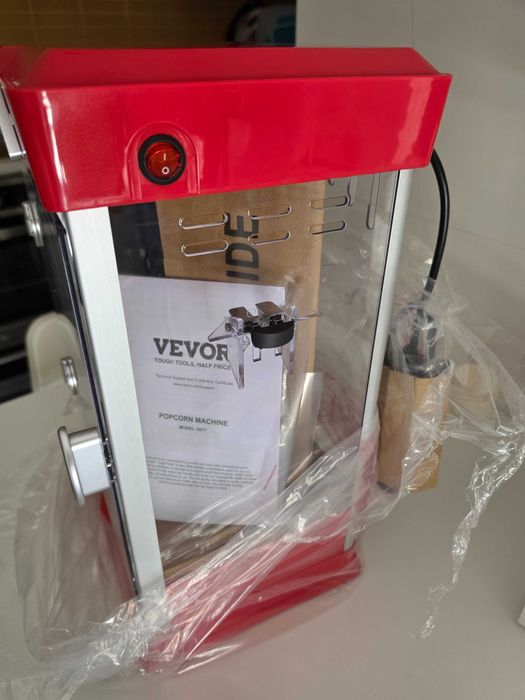 Máquina de Pipocas - VEVOR 480W - 4oz - modelo 6077 Vermelha
