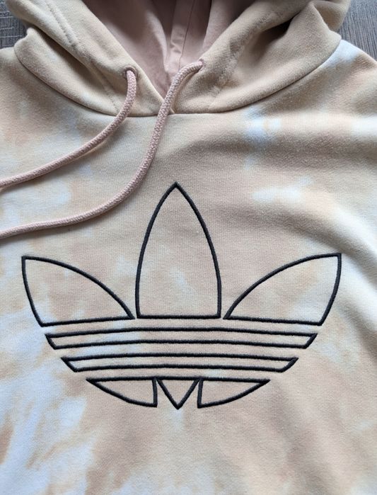 Adidas bluza z kapturem krótka tie dye