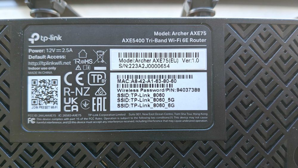 TP-Link Archer AXE75 - WiFi 6 Router AX5400 mbps