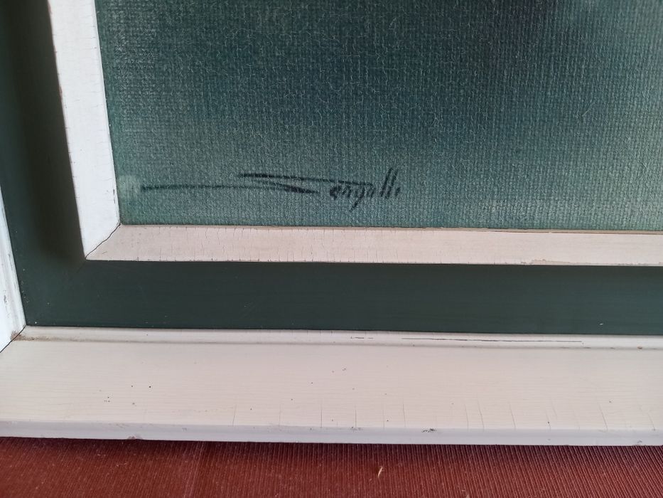 Quadro antigo em tela pintado a óleo
