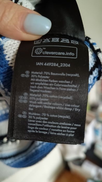 Bawełniany sweter wiosenny w paski  r.44/46