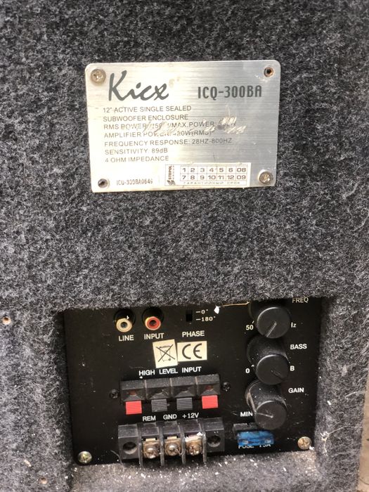 Сабвуфер Kicx icq300 BA+ усилитель UKC 2000watt