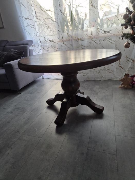 Okrągły Stół Dębowy z litego drewna