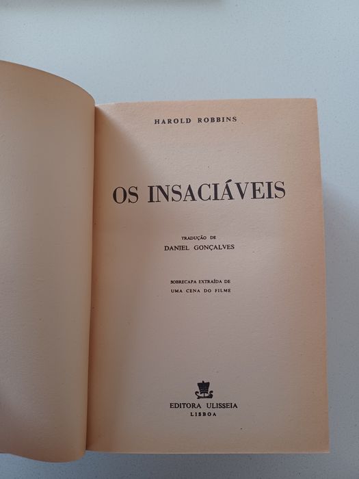 Livro Os Insaciáveis - Harold Robbins