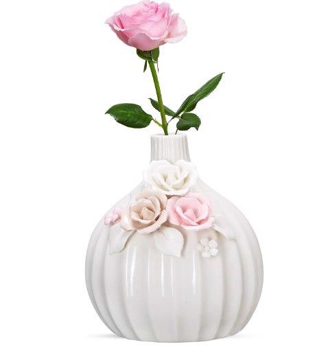 Wazon na kwiaty ceramiczny ze zdobieniami 18 cm