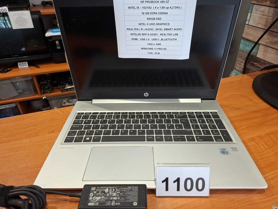 HP PROBOOK 450 G7  - Intel I5 - 10210U , 16GB , 500SSD , Windows 11