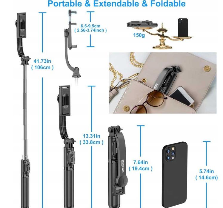 Selfie-stick SelfieShow Q01 czarny