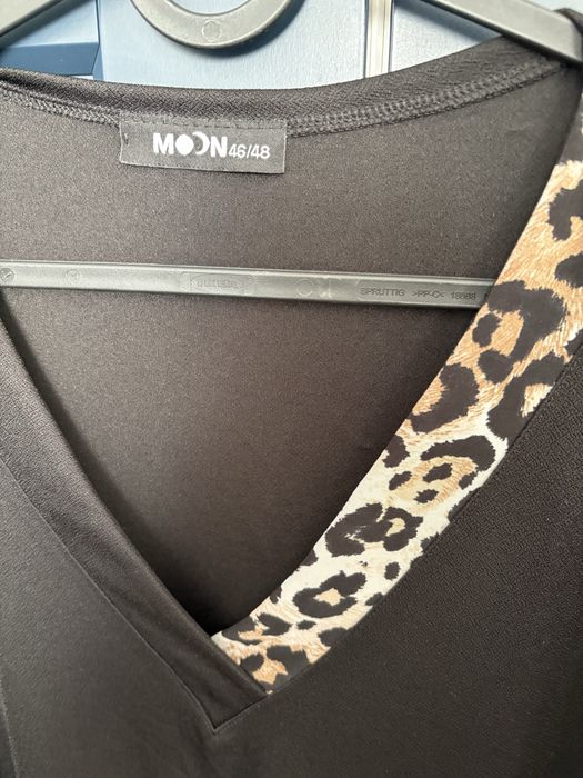 Czarna sukienka Moon 46/48 oversize panterka XXL